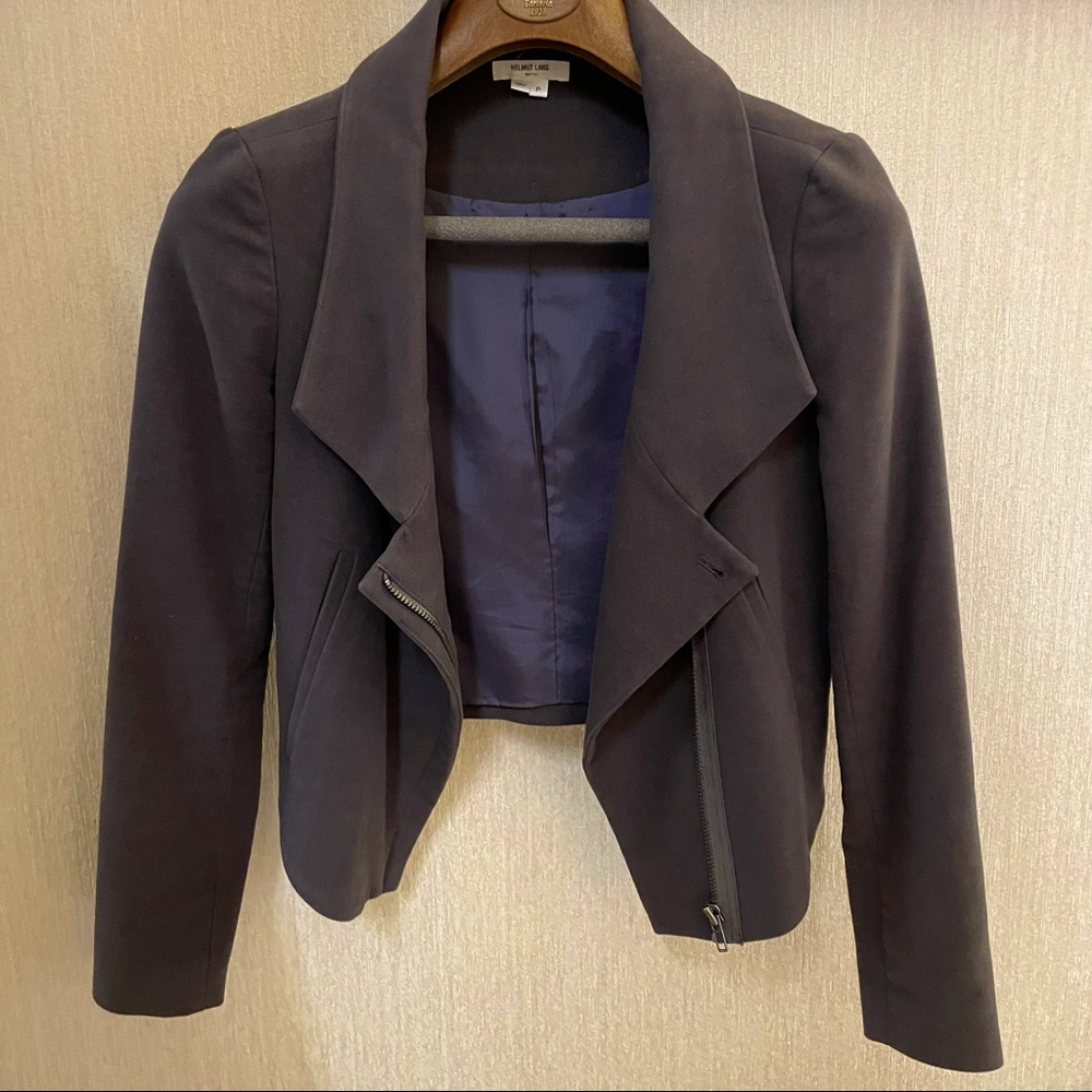 Helmet Lang knit asymmetrical jacket